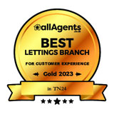 allAgents Gold Award 2023 - Best Lettings Branch for Customer Experience Ashford