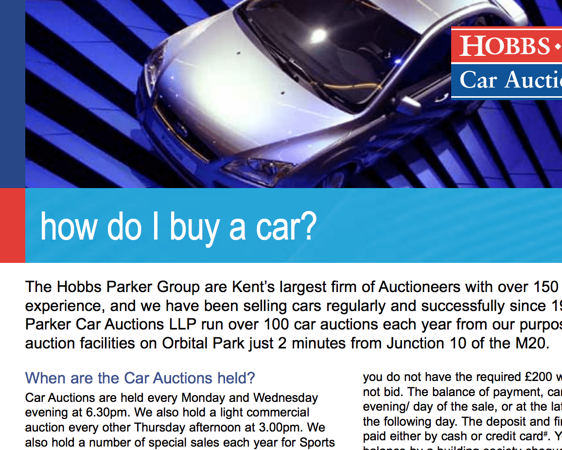 Car Auctions Library Hobbs Parker